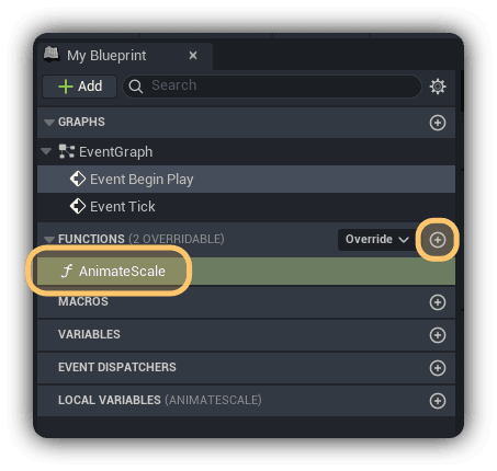 Creating the AnimateScale Function